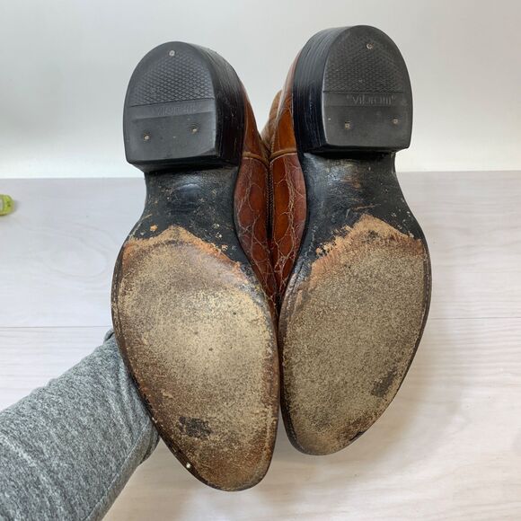 Nocona Brown Alligator Vintage Cowboy Boots Mens Size 9.5 B Style 9084‎ USA main image 12